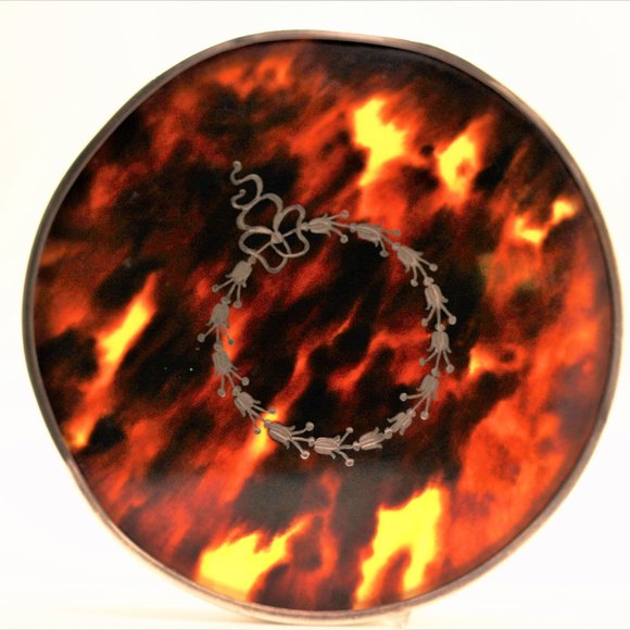 Vintage Tortoise & Sterling Vanity Jar - Picture 4 of 11